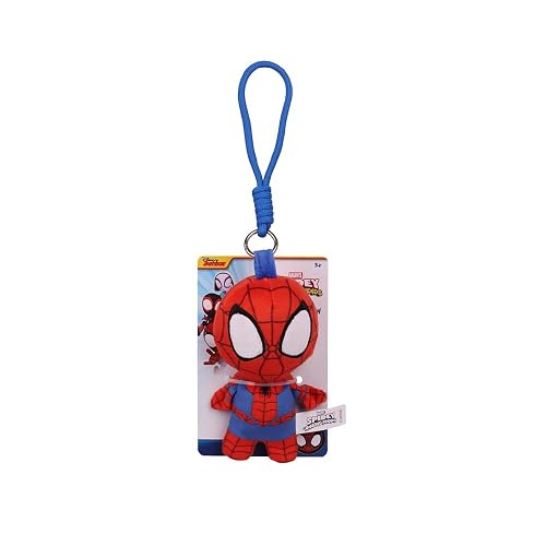 Ruz Llavero Peluche Spiderman 10 cm Suave con Aro Metálico | Accesorio para Mochila Bolsa o Llaves | Diseño Decorativo Ligero y Resistente | Ideal para Uso Diario o Regalo Multicolor