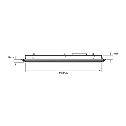 Tecnolite - Lámpara Lineal LED Empotrable 1.19 m. de Longitud 20 W, Luz Blanca Neutra, No atenuable, LED integrado
