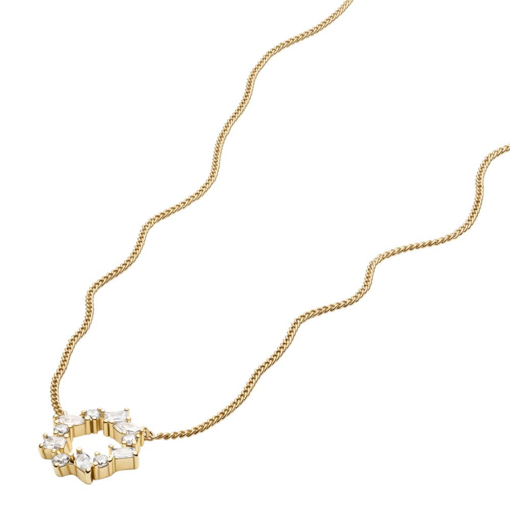 Collar Fossil Ellis JA7295710 de latón de color dorado para dama