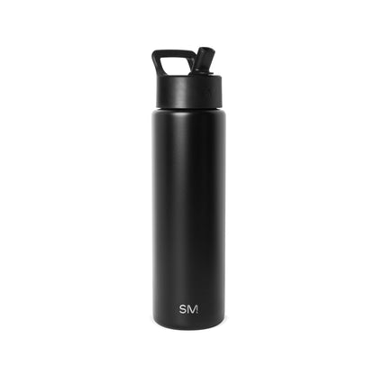Simple Modern Botella de Agua con Popote, Colección Summit, 532-887 ml - 30 onzas - - Midnight Black