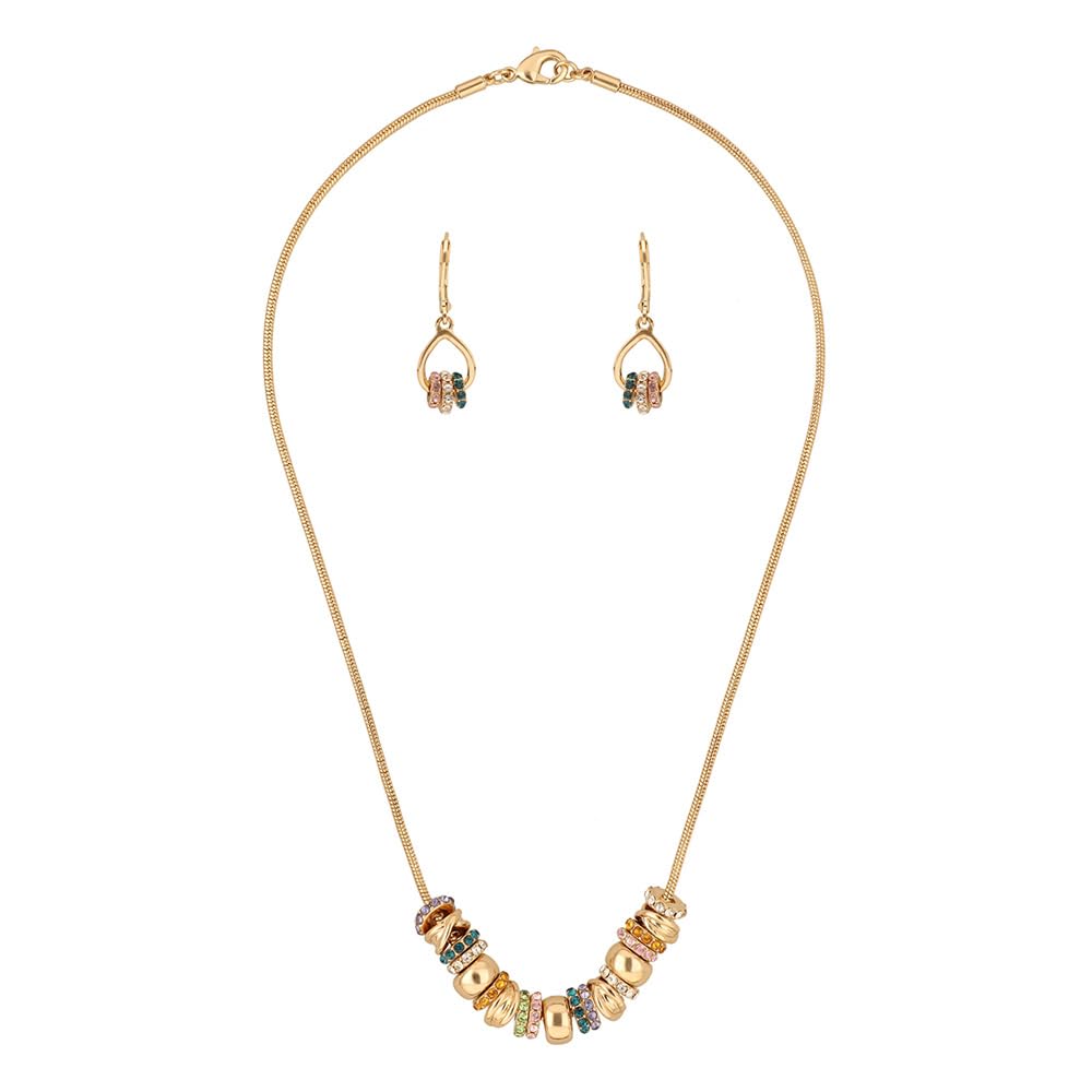 Anne Klein Box Set Collar Y Aretes Dorado Circular Para Mujer