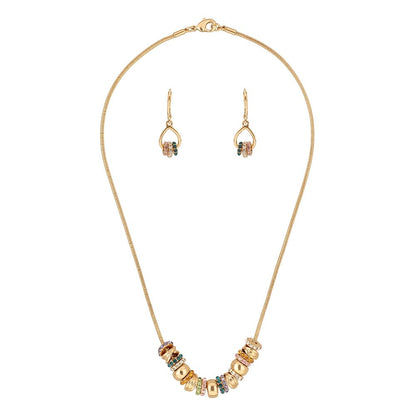 Anne Klein Box Set Collar Y Aretes Dorado Circular Para Mujer
