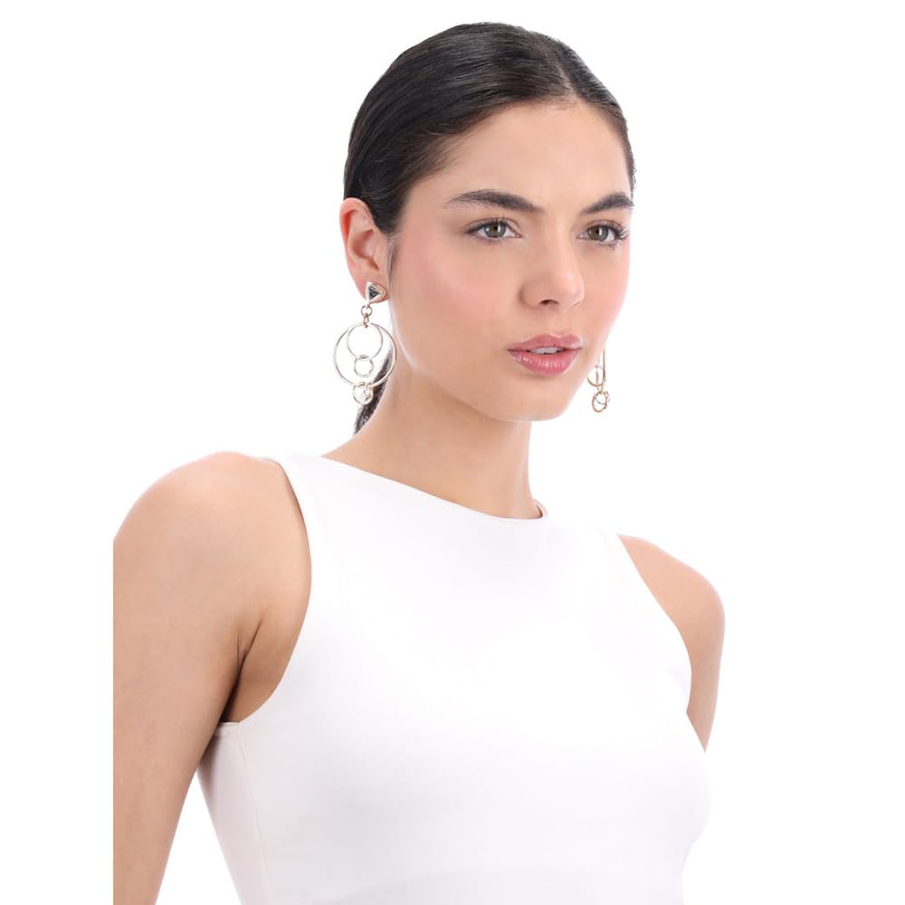 Nine West Aretes Color Bitono Tritone Emblems En Forma Varias De Terminado Brillante para Mujer