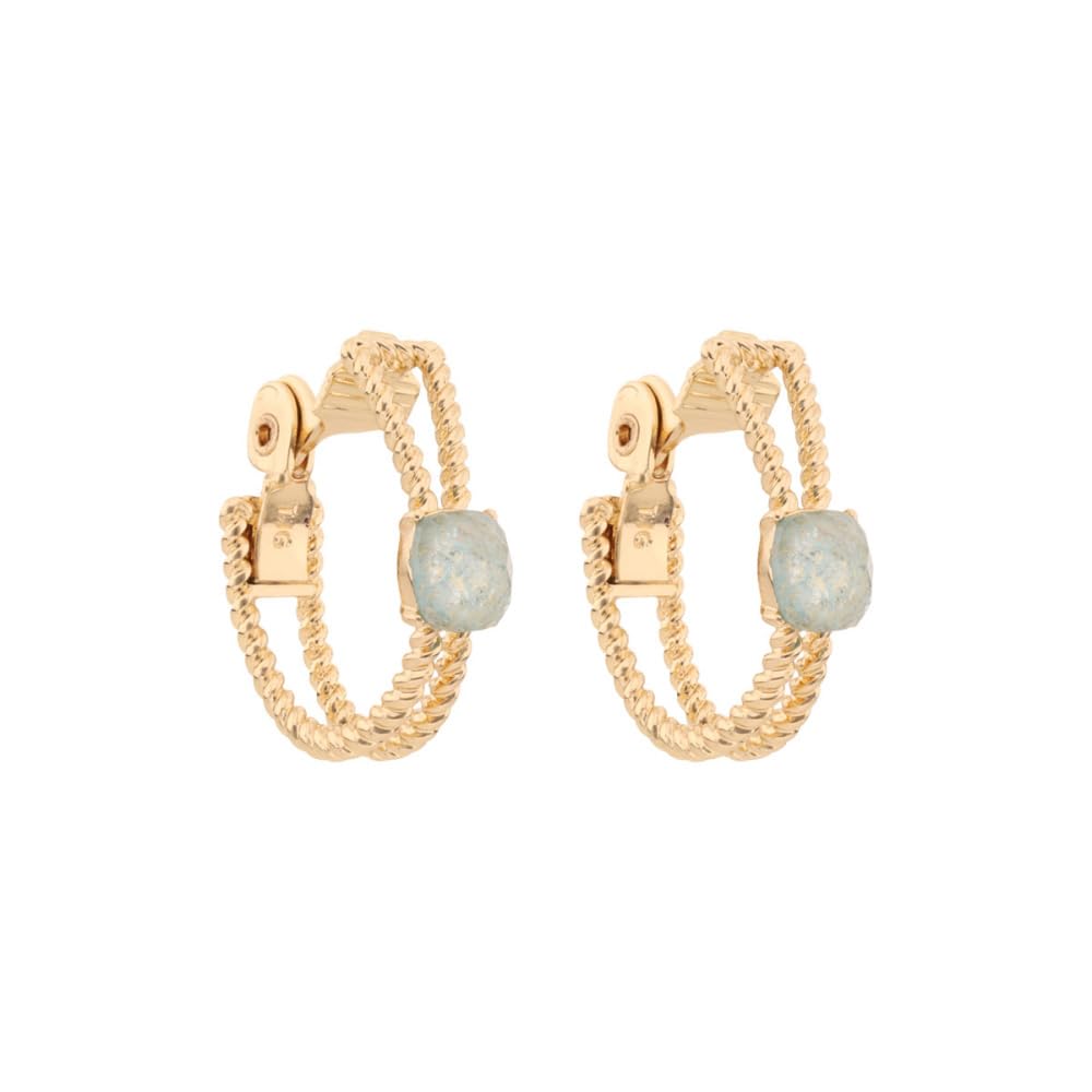 Anne Klein Aretes Dorado Circular para Mujer | Pequeño, cierre clip, aleación de metales, 1 par
