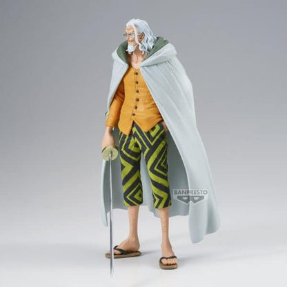 Banpresto - Silvers Rayleigh, King of Artist, One Piece, 23 cm (9.1") | Espada incluida, capa blanca, pose de combate, licencia oficial Bandai Namco, para coleccionistas adultos, acabado premium