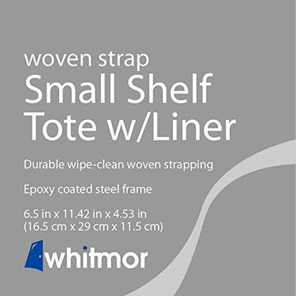 Whitmor Bolsa de Almacenamiento con agarradera, Tejida, Marrón, Small Shelf Tote W/Liner, 1