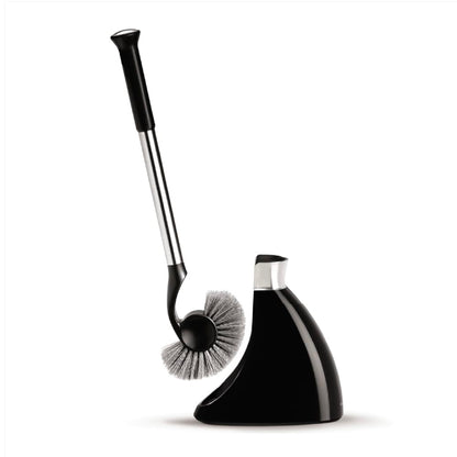 simplehuman, escobilla de baño, Acero Inoxidable + plástico Negro