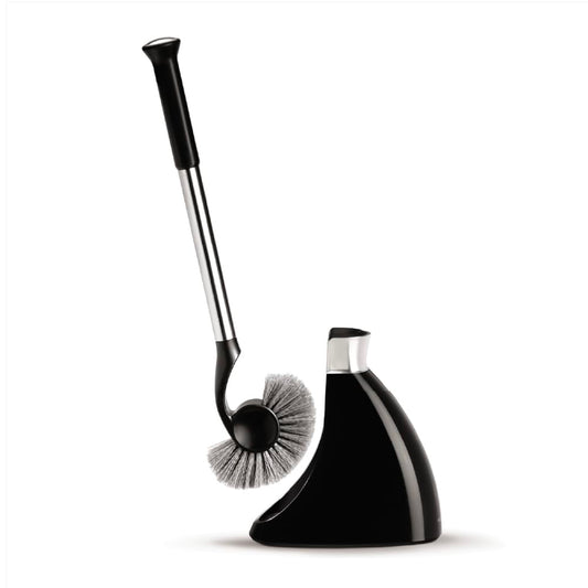 simplehuman, escobilla de baño, Acero Inoxidable + plástico Negro