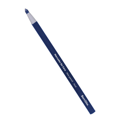 Barrilito Lápiz Marcador de Cera Azul, Caja con 12 Piezas