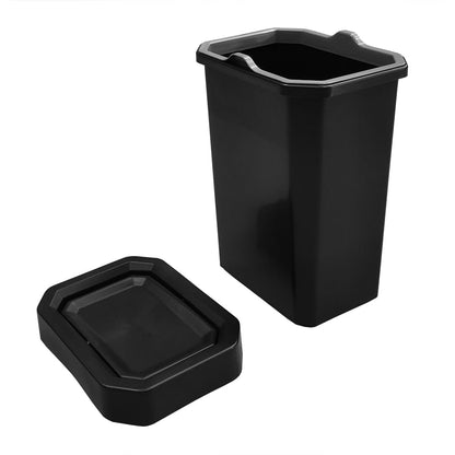 26 L Bote de Basura Institucional con Tapa Vaivén, Color Negro Sobrio, Alta Resistencia para Oficinas, Escuelas y Comercios, Mantenimiento Rápido y Uso Continuo