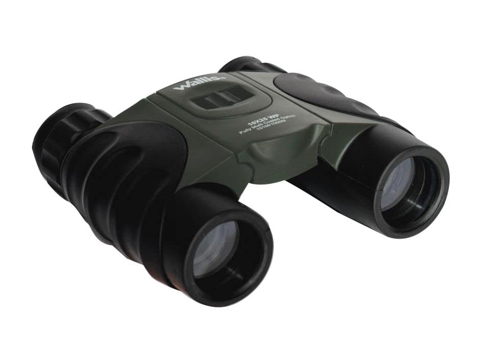 Wallis BI614306 Binocular Compacto Tipo Tejado, Verde/Negro, 10 x 25 mm, Revestimiento Green