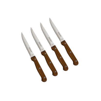 IMUSA USA Wood IMU-71014 4-Piece Serrated Steak Knives Handle, 4pc