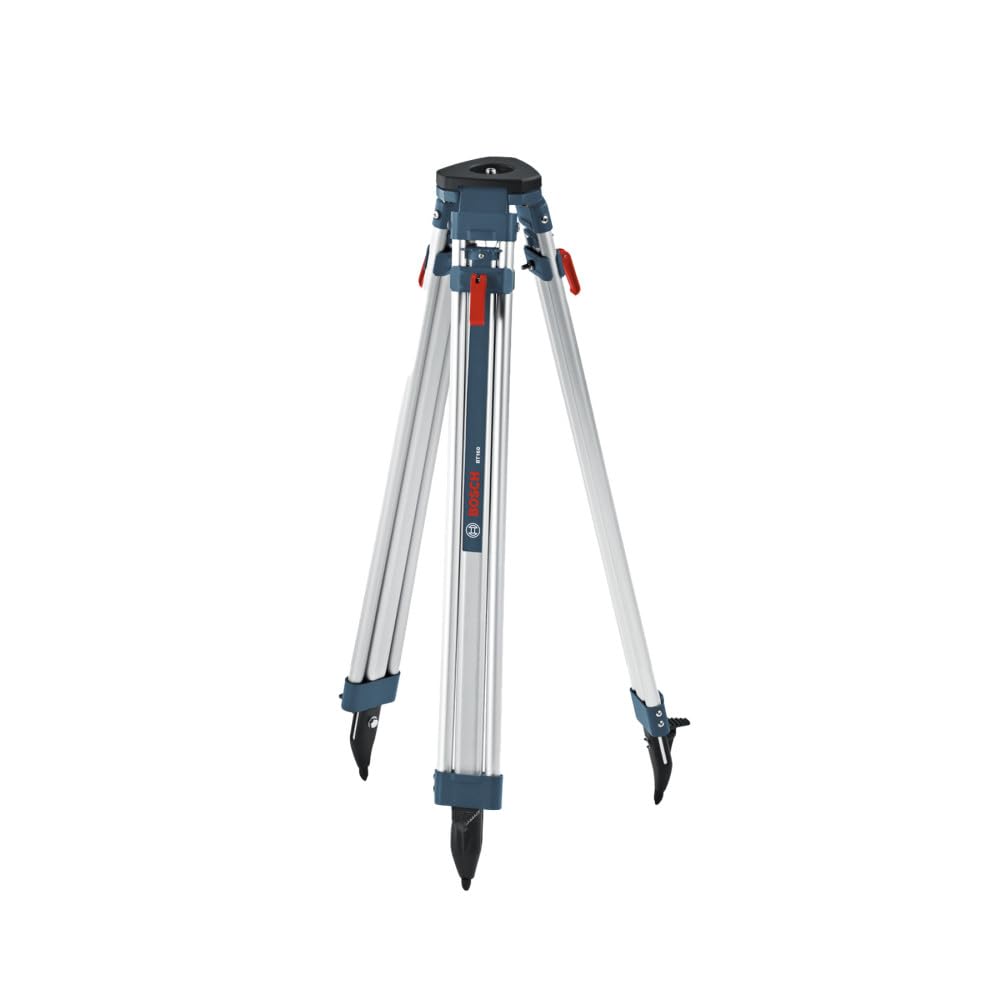 Bosch BT160 63 Pulgadas. Trípode de contratistas de Aluminio | Construcción de aluminio, altura ajustable, montaje seguro, contratistas, montaje estable, topografía, construcción, exterior