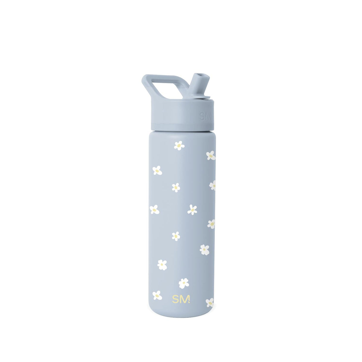 Simple Modern Botella de Agua con Popote, Colección Summit, 532-887 ml - 22 onzas - Pattern: Sweet Daisy on Blue