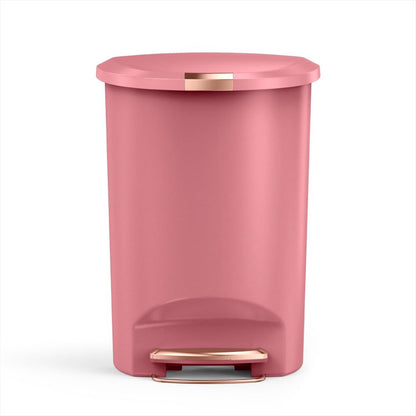 simplehuman Bote de Basura de Cocina Semicircular 50 L con Pedal - Blush