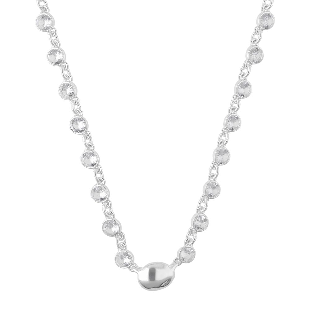 Nine West Collar Plateado Circular Para Mujer