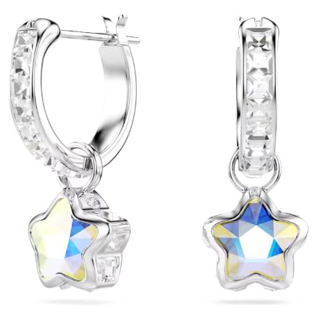Pendientes Chroma, Tallas mixtas, Estrella, Blancos, Acabado en rodio