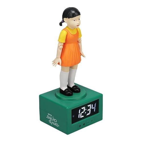 Paladone Reloj Despertador Muñeca Squid Game – Luz con Licencia Oficial De Netflix, Accesorios Y Decoración para Dormitorio Infantil