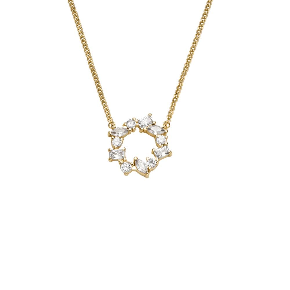 Collar Fossil Ellis JA7295710 de latón de color dorado para dama