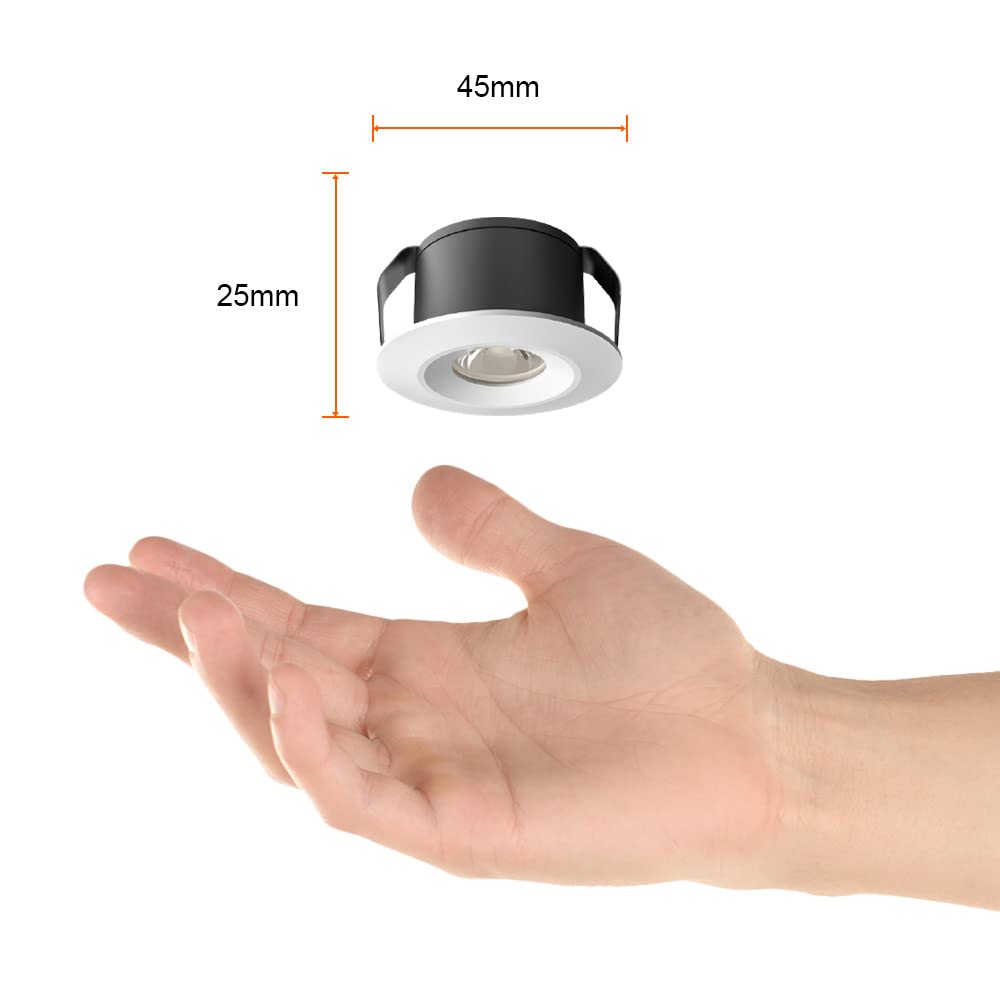 Tecnolite Lámpara Downlight LED Empotrable 1 W, IRC 95, Óptica Dark Light, Luz Suave Cálida, LED integrado