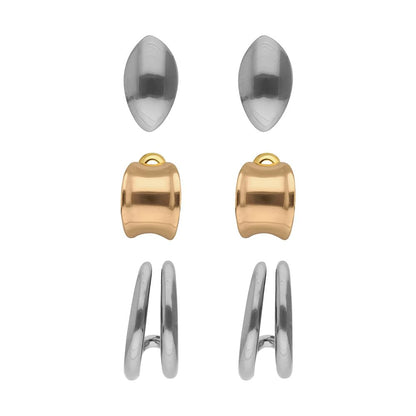 Nine West Set de 3 Aretes, Plateados y 1 Dorado para Mujer