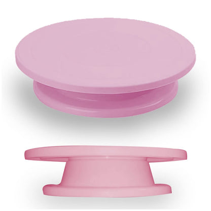 Aleissi | Base Giratoria de 360 Grados con Balines, Movimiento Suave para Decoracion de Pasteles, Tartas, Postres, Cupcake, Repostería, Resistente hasta 5kg (Rosa)