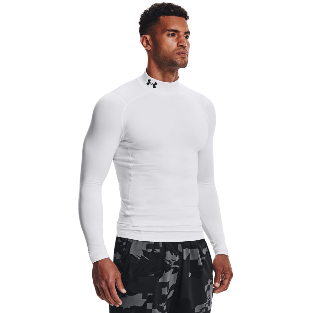 Under Armour ColdGear Camiseta de Compresión, Hombre - Blanco (White - Black - 100) - XL
