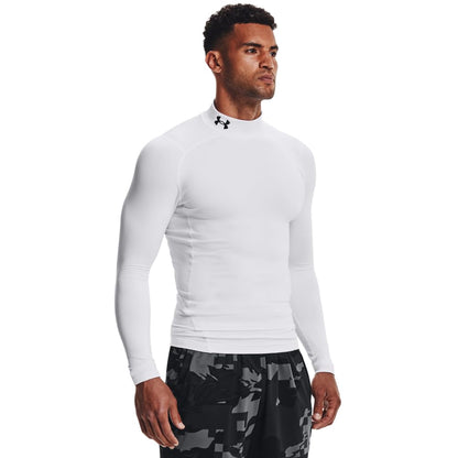 Under Armour ColdGear Camiseta de Compresión, Hombre - Blanco (White - Black - 100) - XL