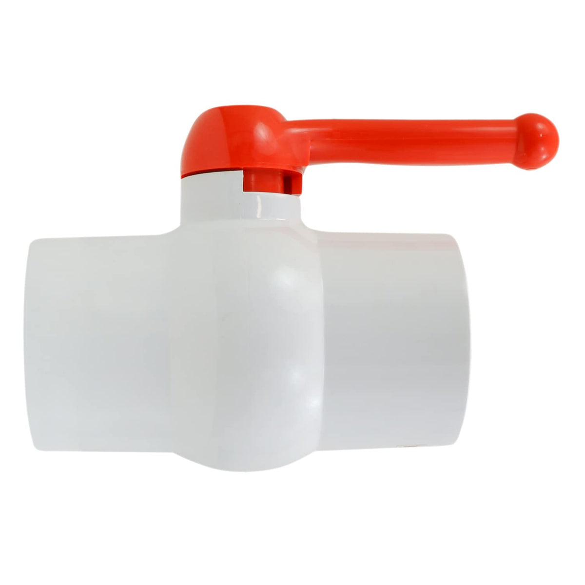 Válvula de bola de PVC con mango en T, color rojo Solvent Connections - Plástico blanco (482T600)