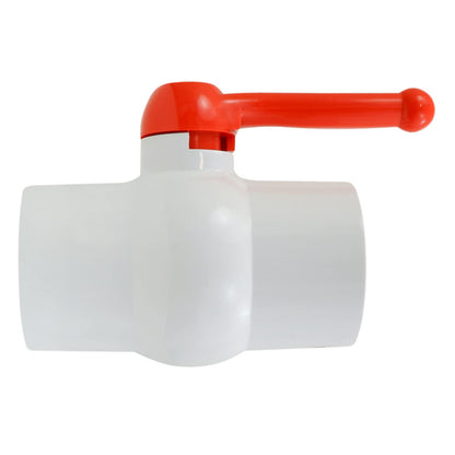 Válvula de bola de PVC con mango en T, color rojo Solvent Connections - Plástico blanco (482T600)