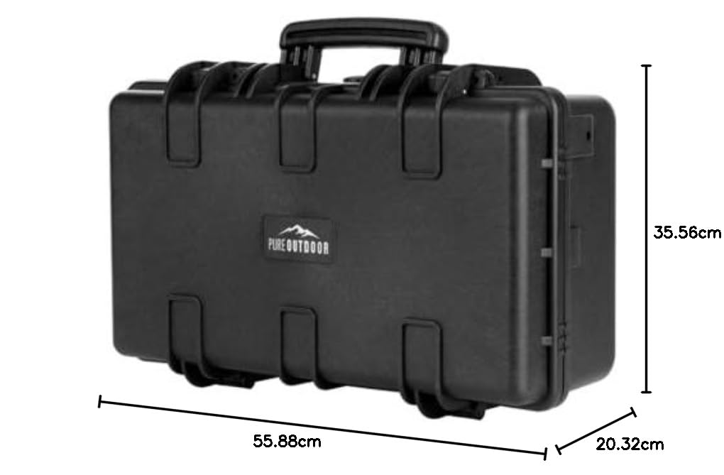 Monoprice 12182 Estuche Universal para cámara fotográfica Estuche Duro, Negro, 20.28 litros