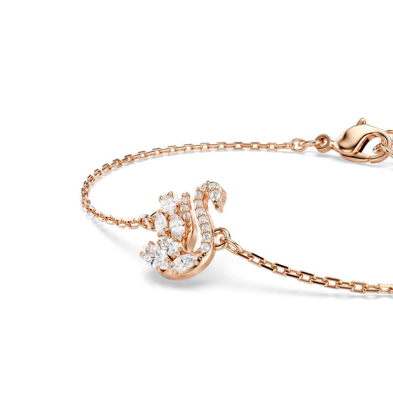 Pulsera Swarovski Swan, Mixtos, Swan, Blanco, Oro rosa-tSwarovski Chapado en uno