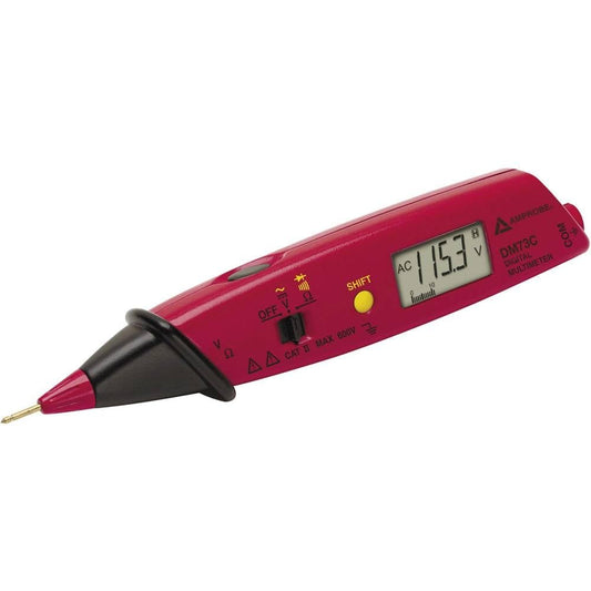 Amprobe DM73C Multímetro Digital Tipo Lápiz Punta Prueba Integrada Medición de voltaje AC/DC Hasta 600 V Resistencia Hasta 34 MΩ Retención Datos Apagado Automático