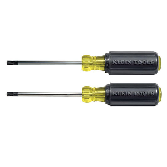 Klein Tools 32378 Juego de destornilladores de punta combinada con puntas de combinación #1 y #2 y asas de agarre de cojín, 2 piezas