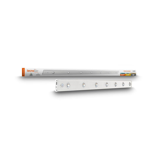 Tecnolite - Lámpara Regleta LED 4.7 W Magnética Recargable 1 m, Luz Blanca Ajustable, Sensor de Movimiento