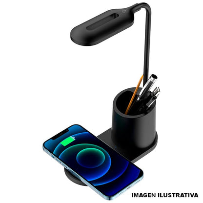 Lampara con cargador inalambrico ACTECK ENERGON LUMIMATE CI711 USB-C Negro AC-937184