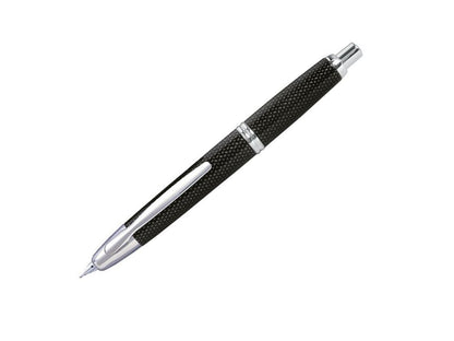 Pilot Vanishing Point Pluma Fuente Retráctil, Punto de Oro 18K, Colores Variados - Negro (Black Carbonesque - Rhodium) - 1 Unidad (Paquete de 1) - Punta Mediana