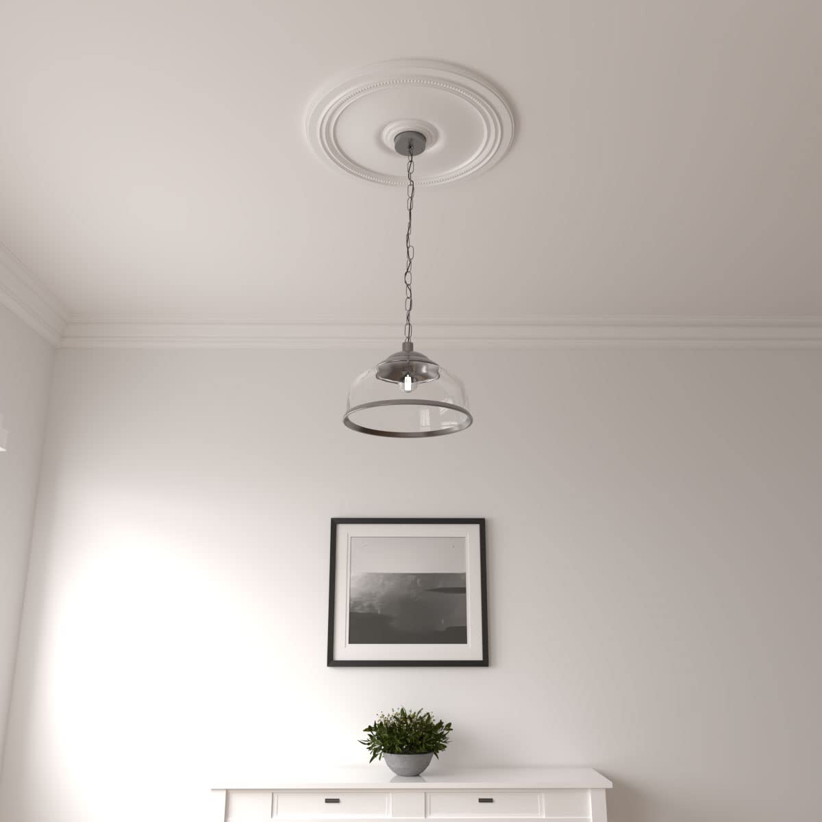 Ekena Millwork CM24DI Medalla de techo de 24 pulgadas de diámetro exterior x 3 5/8 pulgadas de diámetro x 1 1/4 pulgadas de diámetro