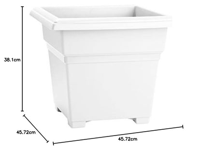 Countryside Square Tub Planter, White, 18-Inch