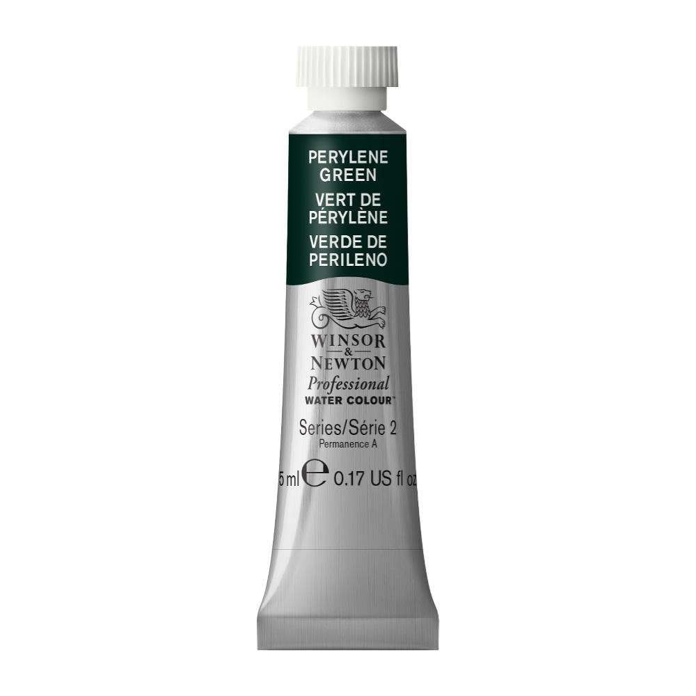 Winsor & Newton Acuarela Professional en Tubo 5 ml, Varios Colores - Tubo de 5 ml - 5 ml - Verde (Perylene Green - 460)