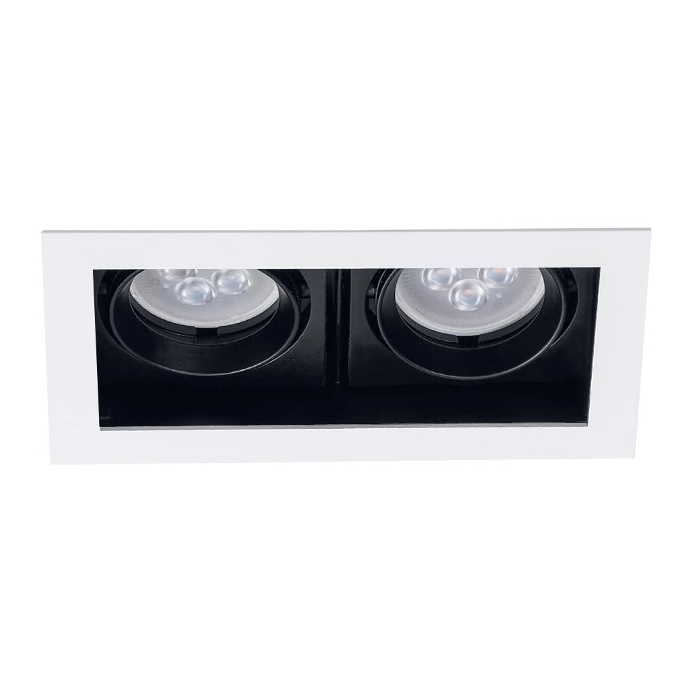 Tecnolite Lámpara Downlight Empotrable Dirigible, Potencia Máx. 120 W, 2 Bases GX5.3/GU10, No incluye focos