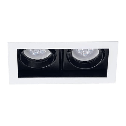 Tecnolite Lámpara Downlight Empotrable Dirigible, Potencia Máx. 120 W, 2 Bases GX5.3/GU10, No incluye focos