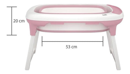 D´BEBÉ - Bañera Bubbles - Bañera Antideslizante Plegable - Bañera con 2 niveles de llenado - Para Bebés Recién Nacidos hasta los 6 Años de Edad - Color Rosa