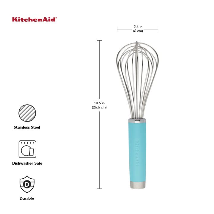 KitchenAid Gourmet Utility Batidor de 10.5 pulgadas, cielo aguamarina mate