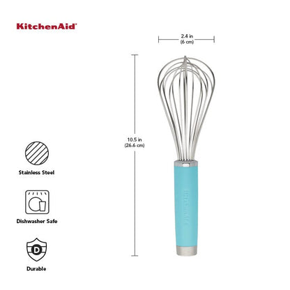 KitchenAid Gourmet Utility Batidor de 10.5 pulgadas, cielo aguamarina mate