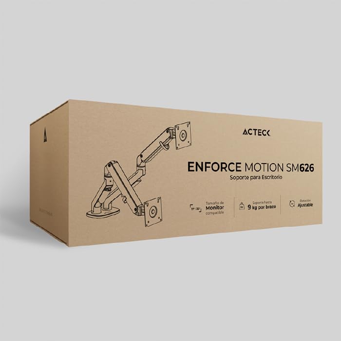 Brazo articulado doble para Monitores ACTECK ENFORCE MOTION SM626 hasta 32" Ajustable AC-936552