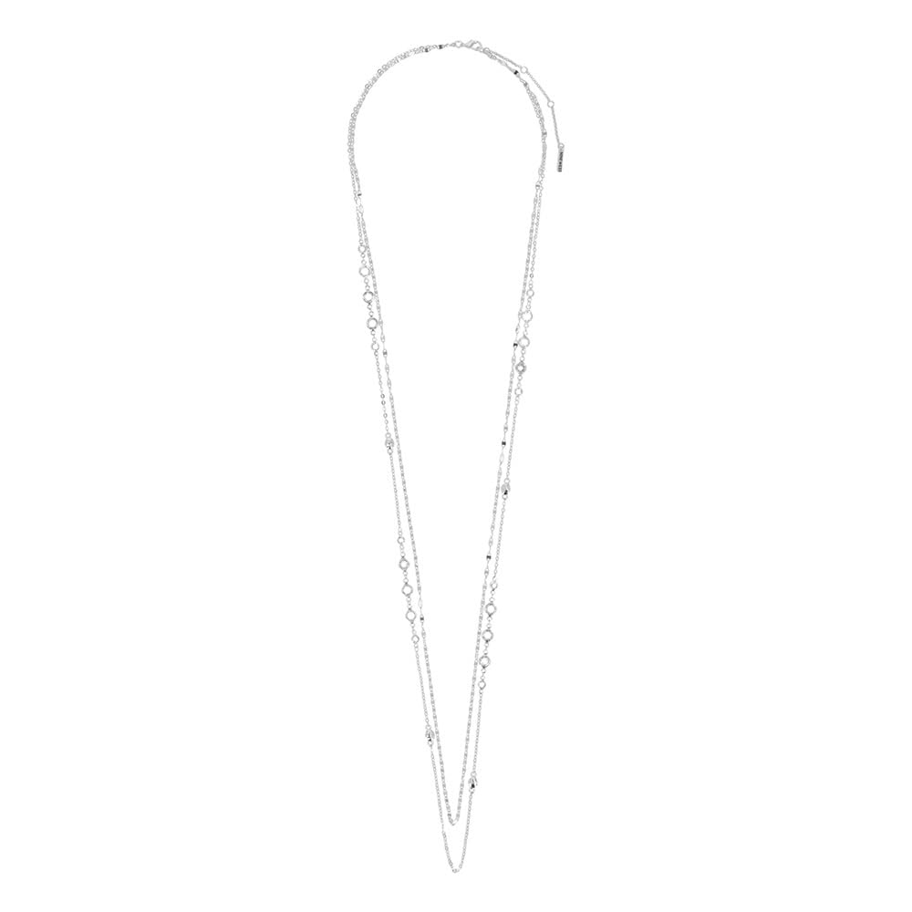 Nine West Collar Plateado Niveles para Mujer | Mediano, niveles circular, cierre tipo gancho francés, aleación metales, baño plateado