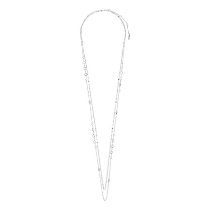 Nine West Collar Plateado Niveles para Mujer | Mediano, niveles circular, cierre tipo gancho francés, aleación metales, baño plateado