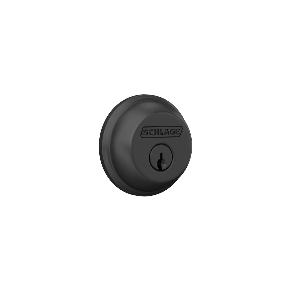 Schlage Cerrojo de un Cilindro con Llave, Cromo Brillante - Mate negro
