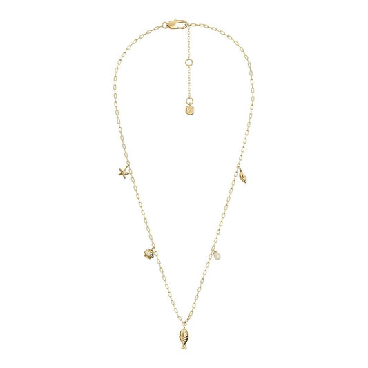 Collar Sutton By The Sea de Fossil para mujer con conchas de latón en tono dorado JA7317710